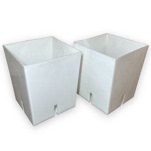 Set of 2 Plastic Square Orchid Planter Pots 6" Medium